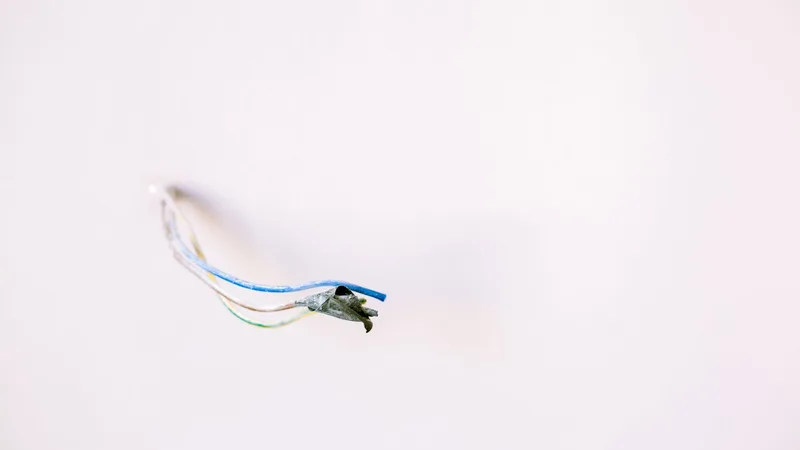 Duvardan çıkan elektrik kabloları detayı