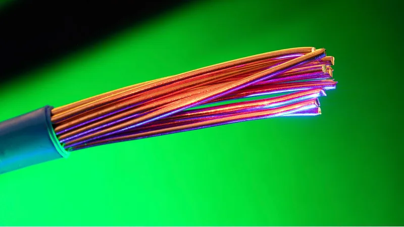 Renkli çok damarlı elektrik kablosu yakın çekim
